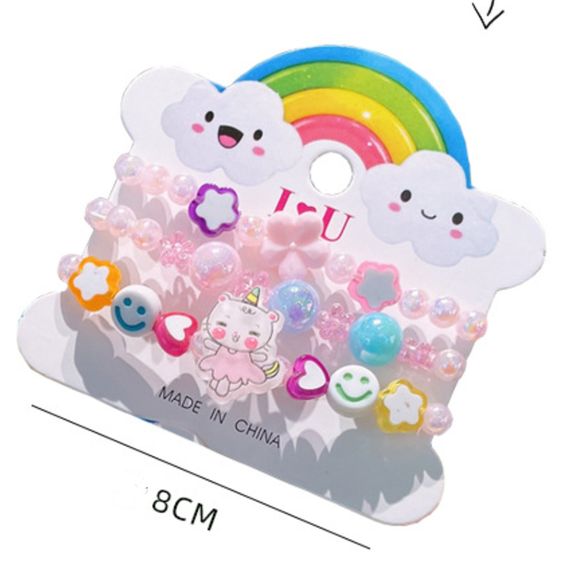 3 uds Qute pulseras de resina coloridas Kit de pulseras para niñas pequeñas pulsera con dijes de para niños accesorios de joyería para fiestas