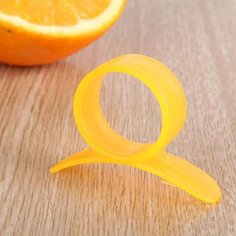 Orange Plastic Peeler Curved Ring Peel Tool Cutting Opener Finger Orange Remover Lemons Citrus Rind Shape Accessories R2I8
