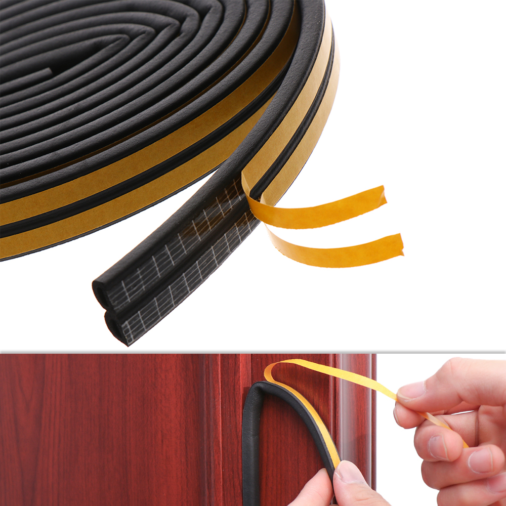 5/10M Anti Collision Foam Draught Excluder Soundproof Self Adhesive Window Door Seal Strip Home Hardware