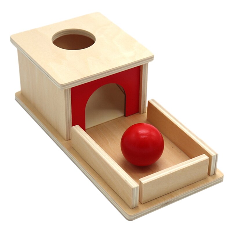 Professionele Hout Educatief Speelgoed Object Permanence Box Met Lade