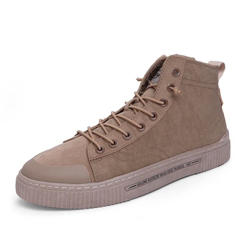 Sneakers heren denim schoenen coole straat canvas schoenen heren casual schoenen heren merk sneakers vintage wild: Bruin / 9