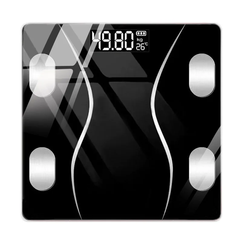 USB Electronic Scale Intelligent Weighing Scale Small Cute Electronic Weighing Adult Precision Human Scale Weighing Scale: black