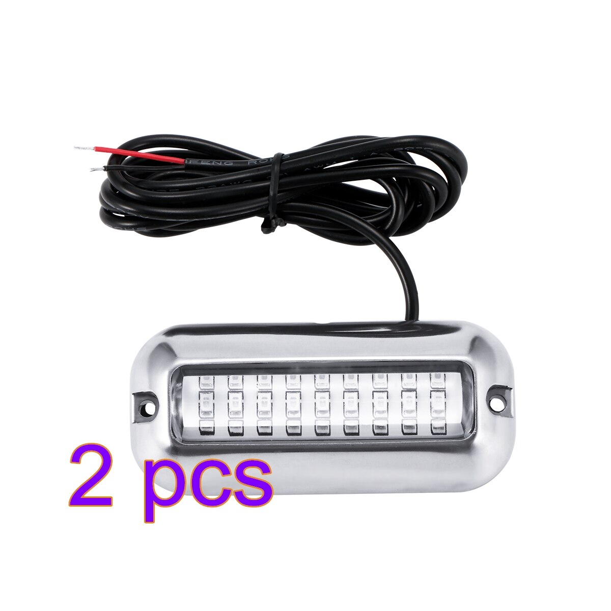 LED Underwater Pontoon Transom Light 50W Stainless Steel Boat Waterproof Ocean Boat Marine Light Prawns Fish Collector Lamp: Blue 2 pcs