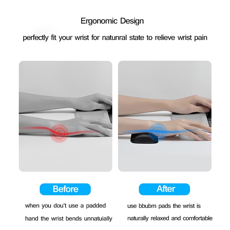 BUBM Wrist Rest Mouse Pad,Wrist Rest Pad Ergonomic Mousepad for Cushion for Office Work and PC gaming,Wrist Pain Relief