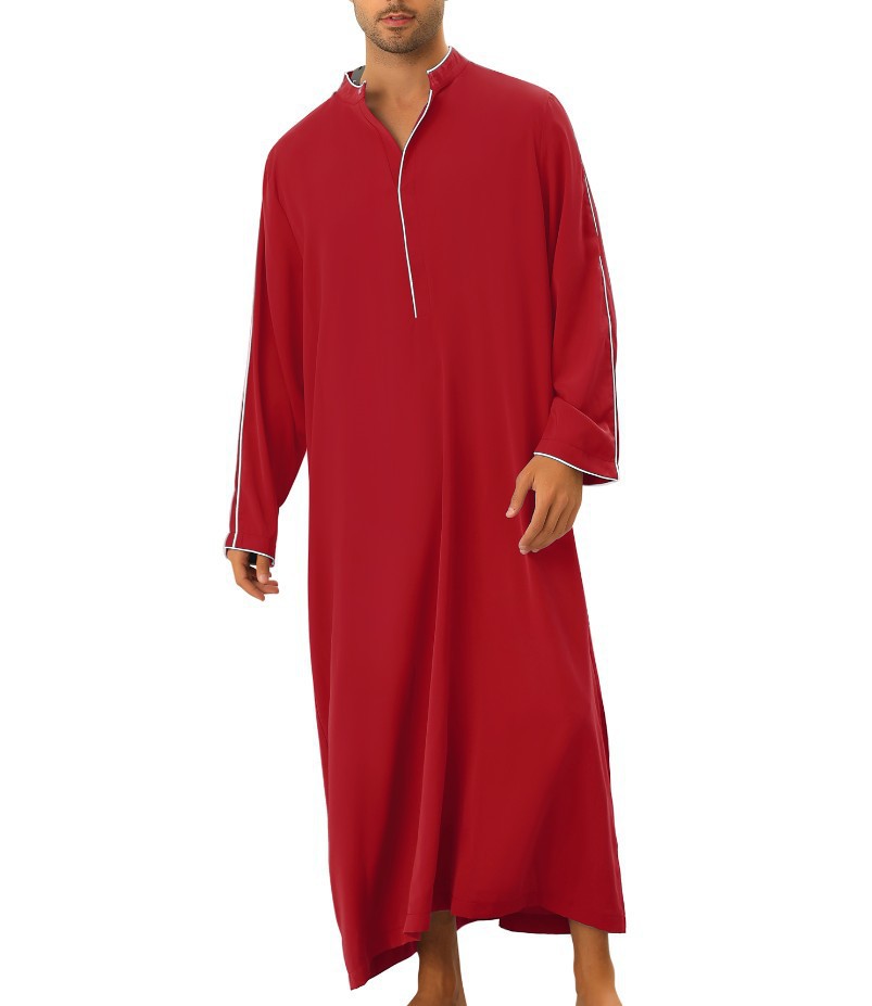 Casual Male Arabic Long Robes Saudi Arabia Cotton Kaftan Middle East Islamic Clothing Muslim Arab Abaya Dubai Dress Gown
