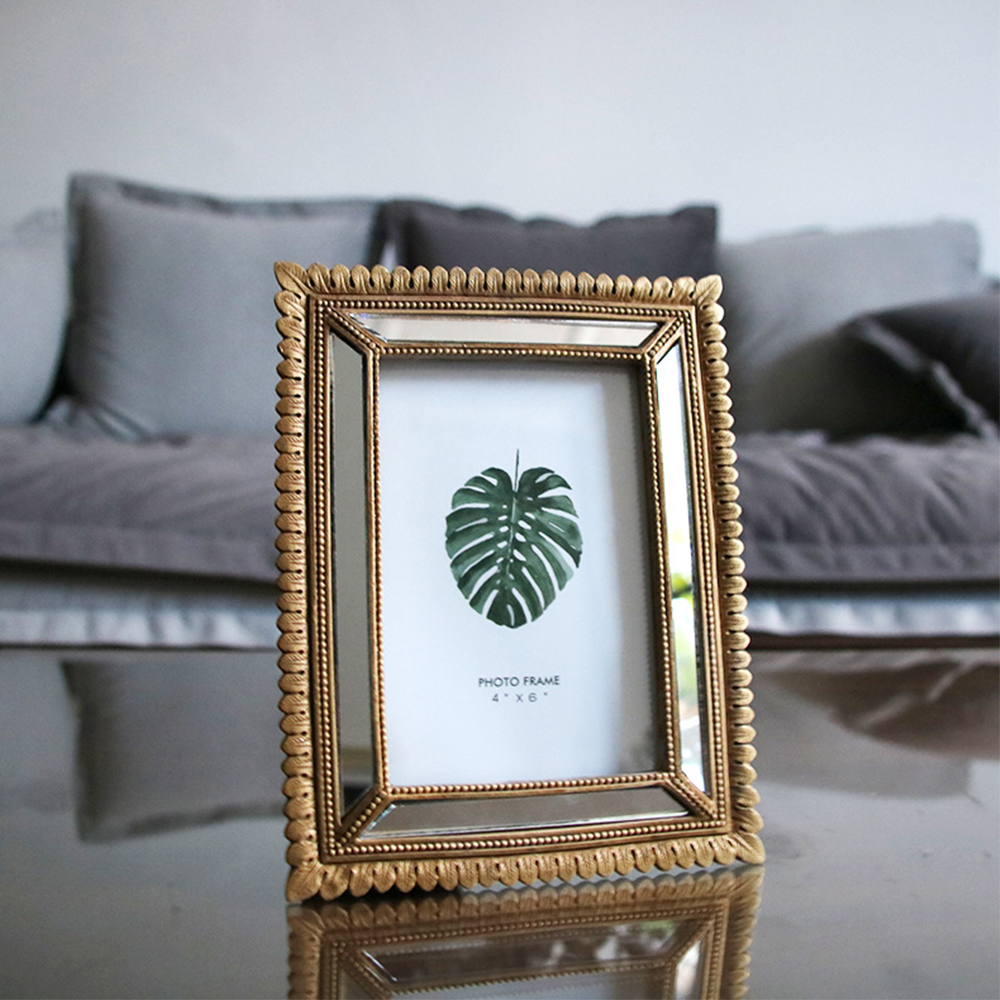 Retro Fotolijst Familie Home Decor Foto Fotolijst Cadeau Voor Vriend Foto/Foto/Poster Frame- (16X21 Cm) goud: GoldB