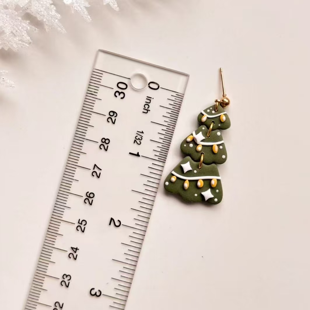 Wykrawaczki robić modeliny w kształcie choinki świątecznej | Wykrawacz robić ciasta świątecznego | Zimowy przecinak robić gliny | Wykrawacz robić modeliny robić tworzenia kolczyków | ho!: zielone światło