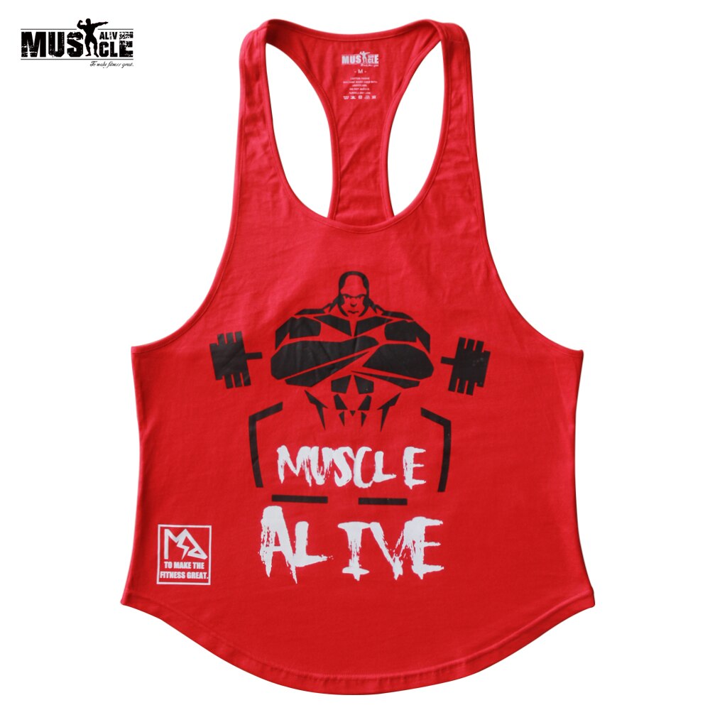 Muskel i live herre bodybuilding t-shirts fitness træning træning tøj fitness tshirt sport bomuld ærmeløse toppe mand mand