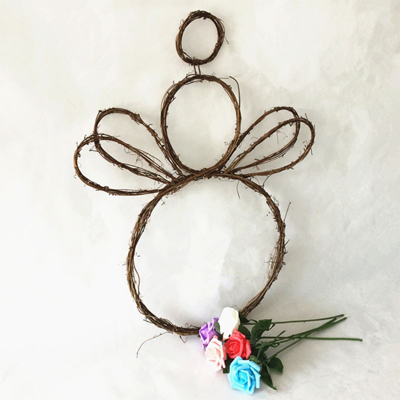 Winorośli anioł frontowe drzwi wieniec na zewnątrz dla rzemiosła wakacyjna na ścianę dekoracje ślubne M6CE