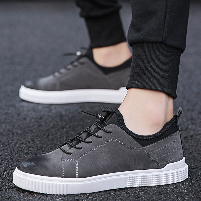 Mænd skateboard sko ruskind læder sneakers mænd efterår mænd sport lejligheder sko gåsko zapatillas de deporte