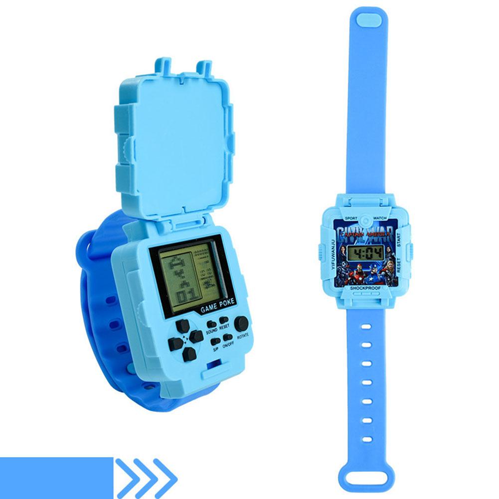 GloryStar Game Watch Electronic Watch Kids Retro Educational Puzzle Toy for Child: Light Blue