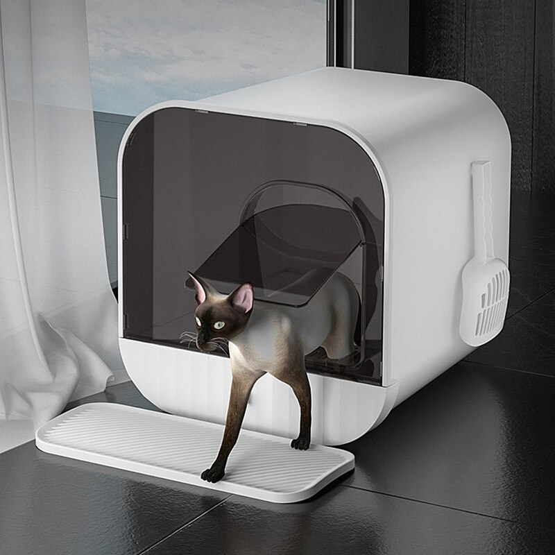 Lettiera per gatti design di lusso chiuso antispruzzo gattino Toilette grande spazio porta scura lettiera per gatti villa ridurre gli odori forniture per gatti