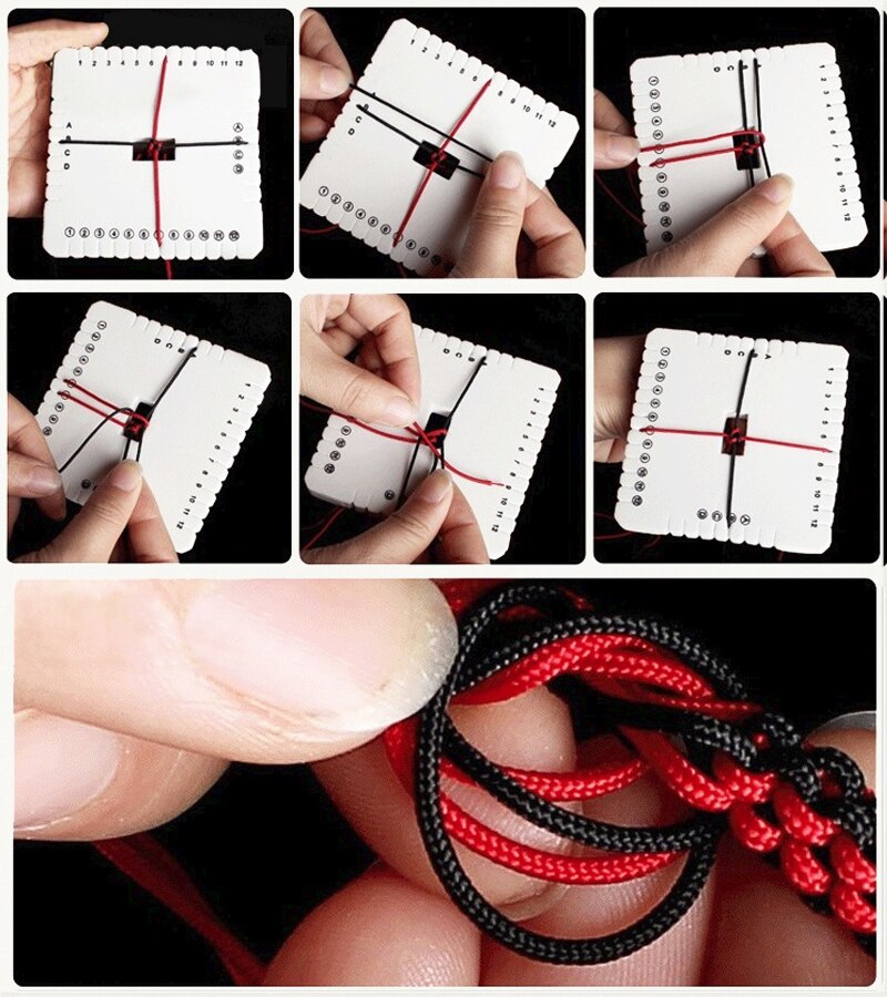 Kumihimo-disco de cordón trenzado para pulsera de mano, herramientas para tejer, 4 piezas, blanco, redondo, cuadrado, 4 pulgadas, 6 pulgadas