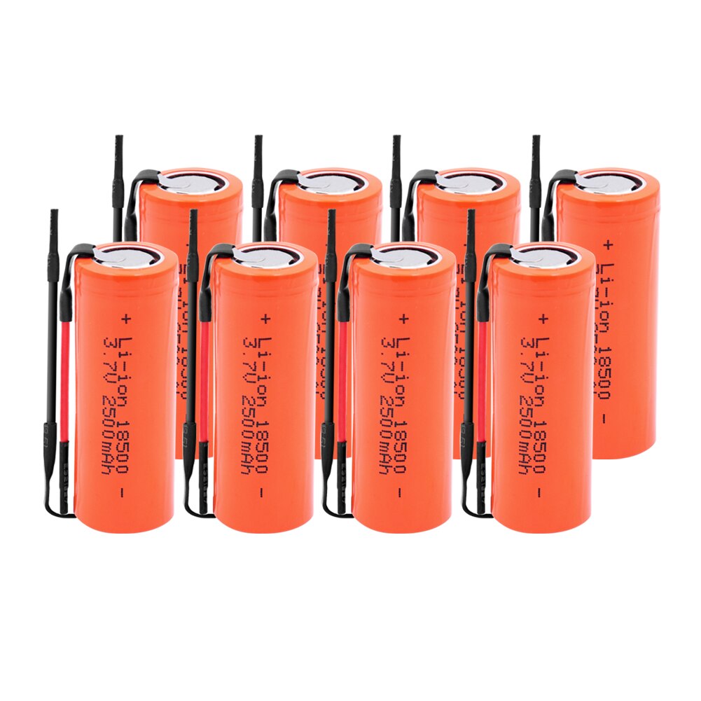 Rechargeable Li-Po Lithium high-discharge high current + DIY Linie 18500 Li-ion Battery 3.7V 2500mAh Batteries for flashlight: 8 PCS