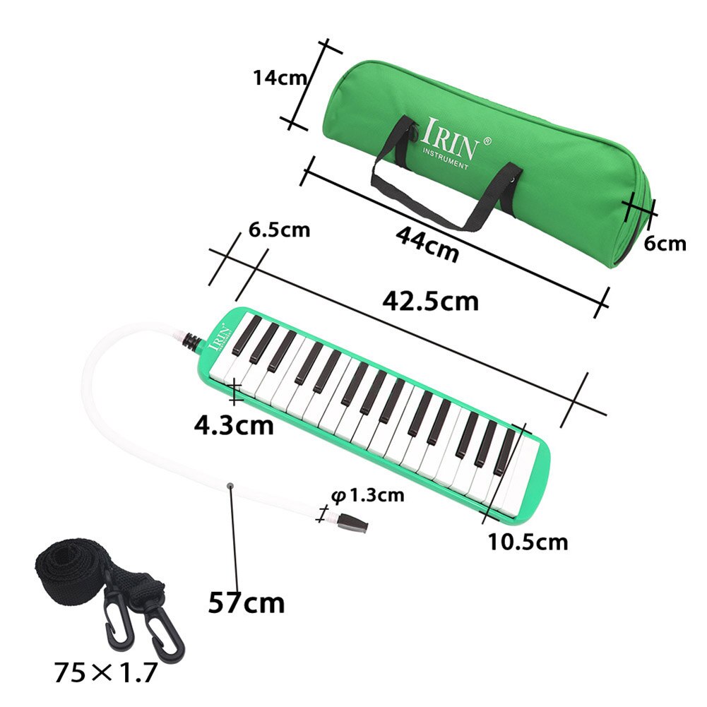 Teclas de música para Piano, instrumento Musical armónica con bolsa de transporte, teclado de música, acordeón, iluminación de 32 teclas, 1 ud.
