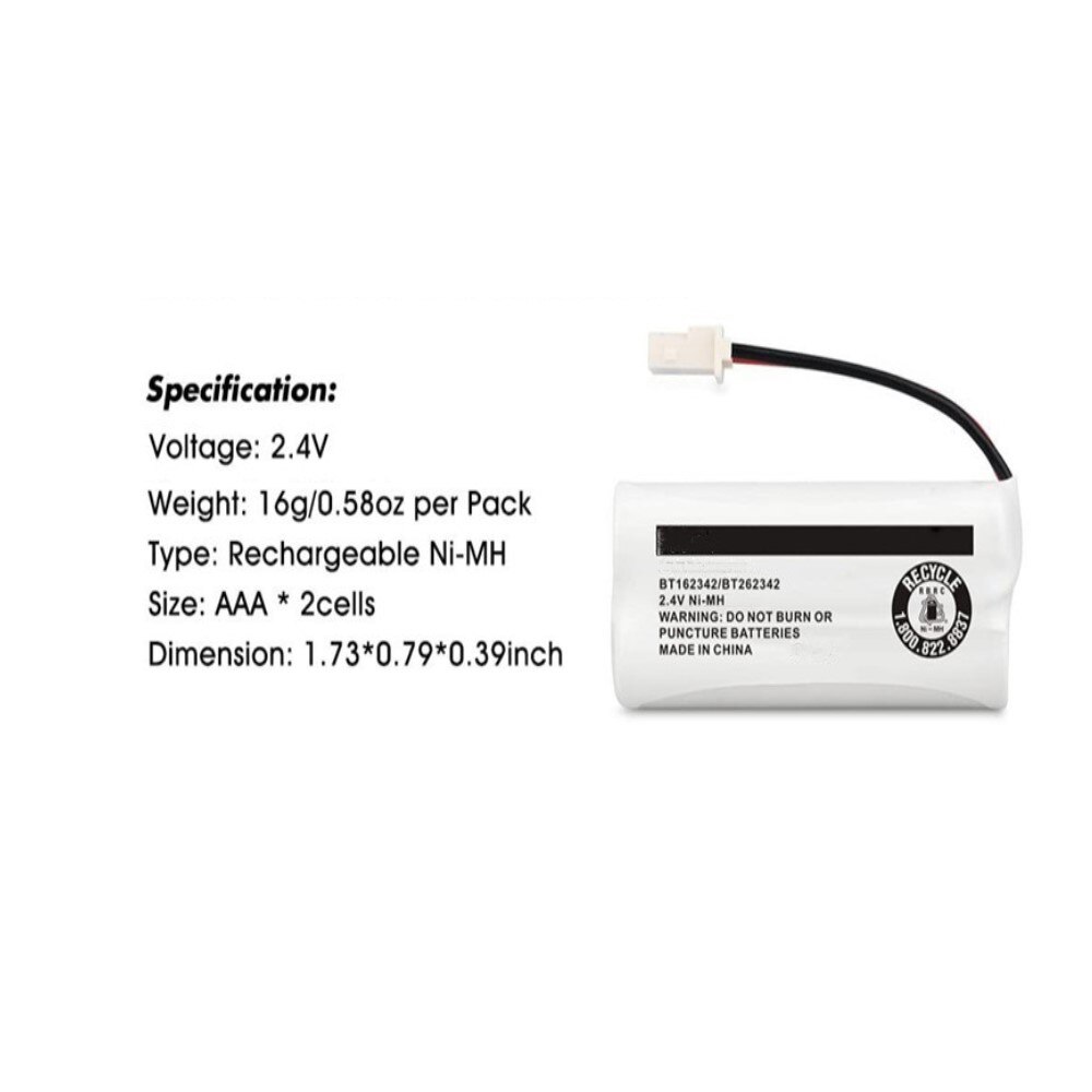 2.4V Ni-Mh 800mAh BT162342 BT283342 Cordless Phone Battery for VTech CS6114 CS6719 AT&amp;T EL5210 EL52300 CL81101 Handset Telephone