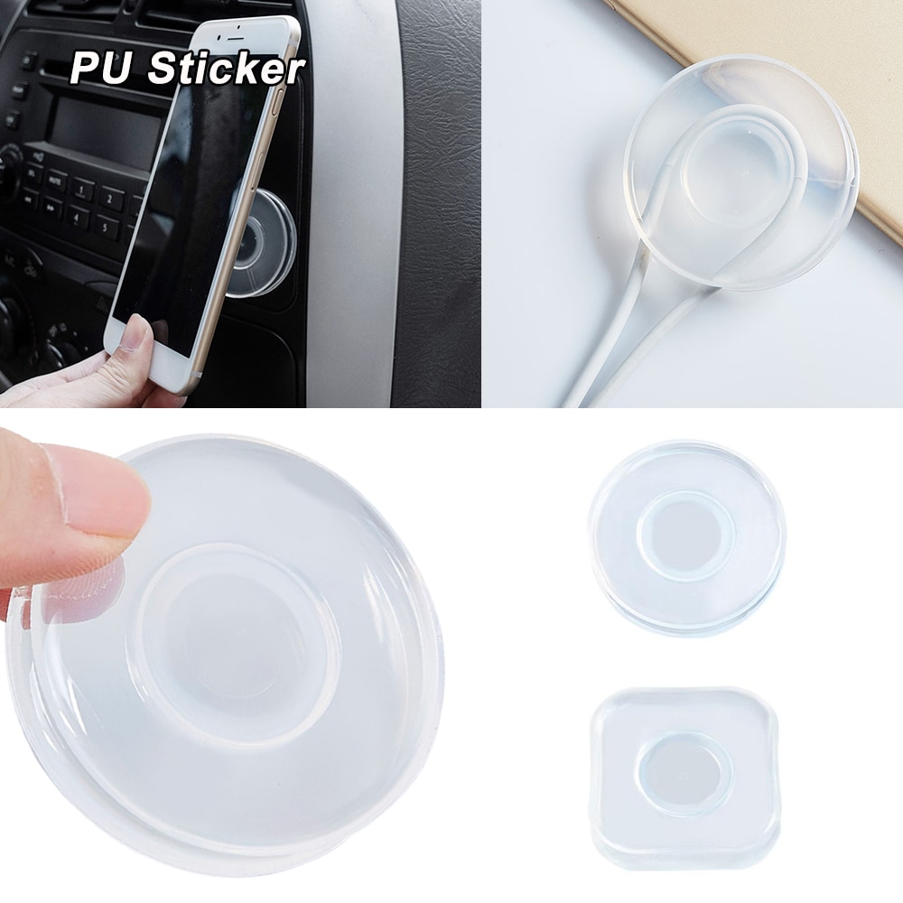 Magische nano rubberen pad mobiele telefoonhouder sticker universele telefoon auto houder geen sporen multifunctionele fixeer gel pads 2 stuks 3: 1 vierkant 1 rond