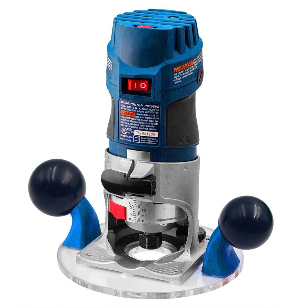 Router Base with Double Handles Palm Router Fixed-base Guide Wood Milling Engraving Router Jig for Hand Trimmer Woodworking