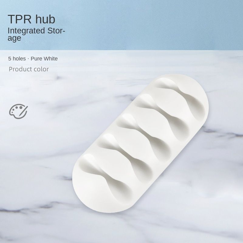 Kabelklemmer ledningsorganisatorer holder klæbende silikone skrivebordsopruller kabelholder skrivebord ledningsbeviklet kontortilbehør: Lilla