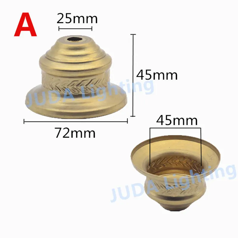 Tappo di copertura in metallo di rame tappo decorativo per tubo lampada in ottone M10 foro luce accessori per la decorazione del corpo per lampadario luci in ceramica a portato: Beige