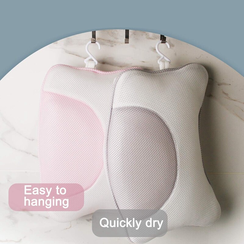 Luxe Spa Bad Kussen Voor Bad, Bad Kussen Voor Nek, hoofd En Schouder Ondersteuning Met Zuignappen