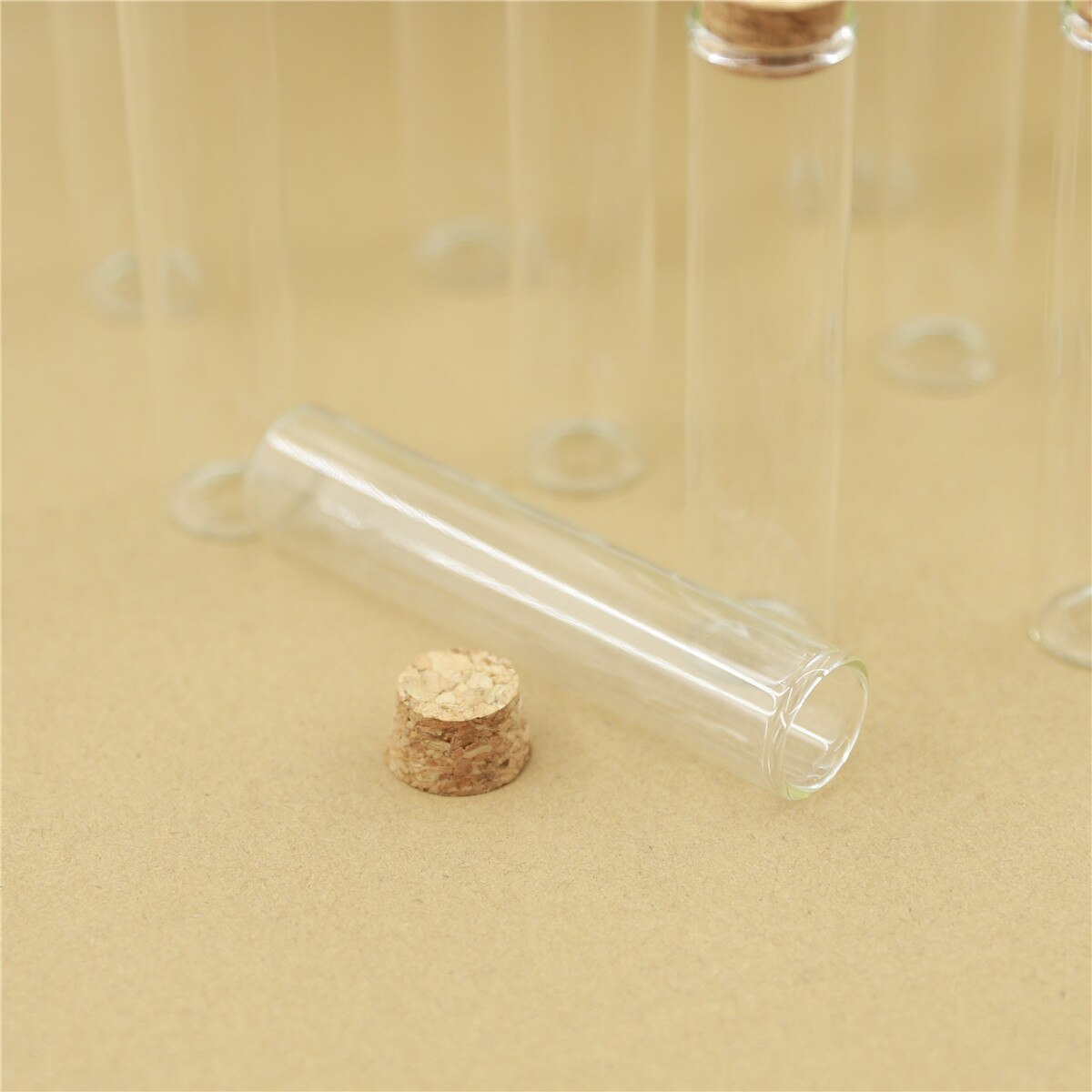 50 pçs/lote mini garrafa de vidro 22*100mm 25ml tubo de teste rolha cortiça spice garrafas recipiente pequeno diy frascos frascos frascos garrafas minúsculas vidro