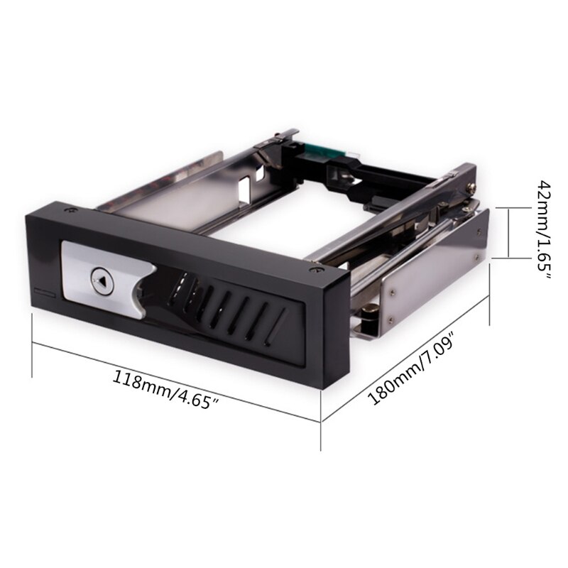 Durable Aluminum Alloy Desktop Optical Drive Bay 3.5-inch Mechanical Hard Drive Tray Serial Hard Drive Box Ke