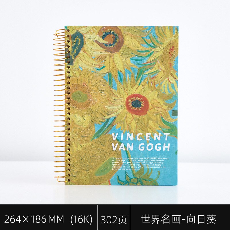 B5 Spiral Notebook Paper Planner School Diary Note Book Calender Travelers Study Retro Large Painting Notebook Literary: B
