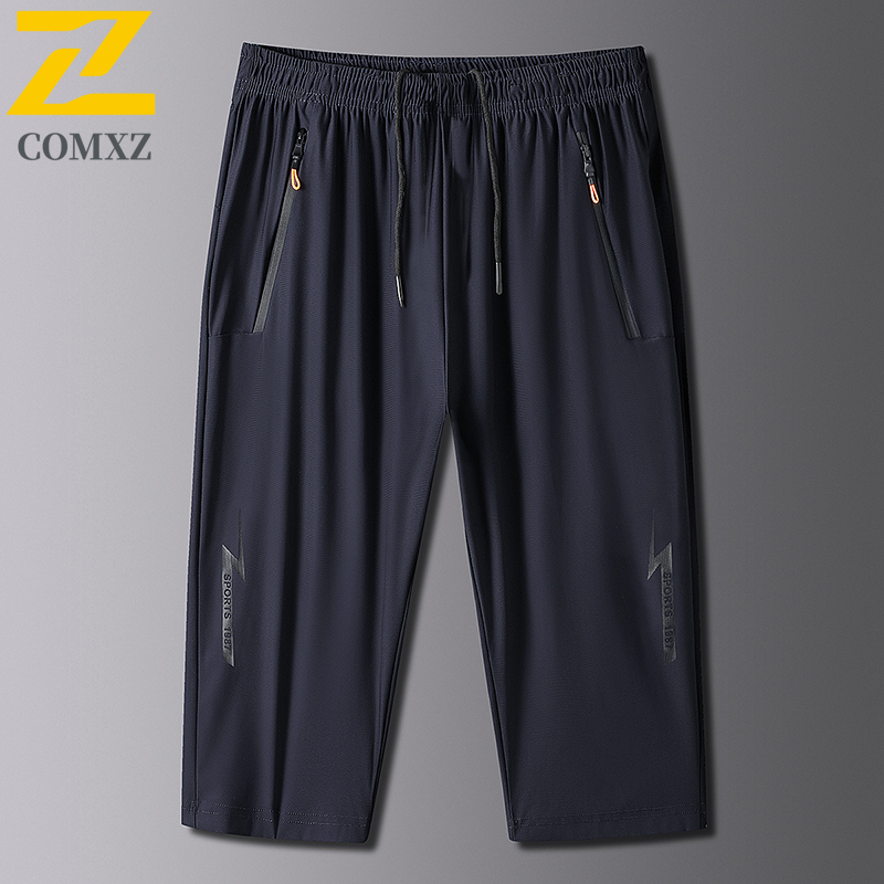 Sommer afslappede shorts herre størrelse s 8xl afslappet issilke stretch behagelig capribukser herre gym jogging snøre joggingbukser