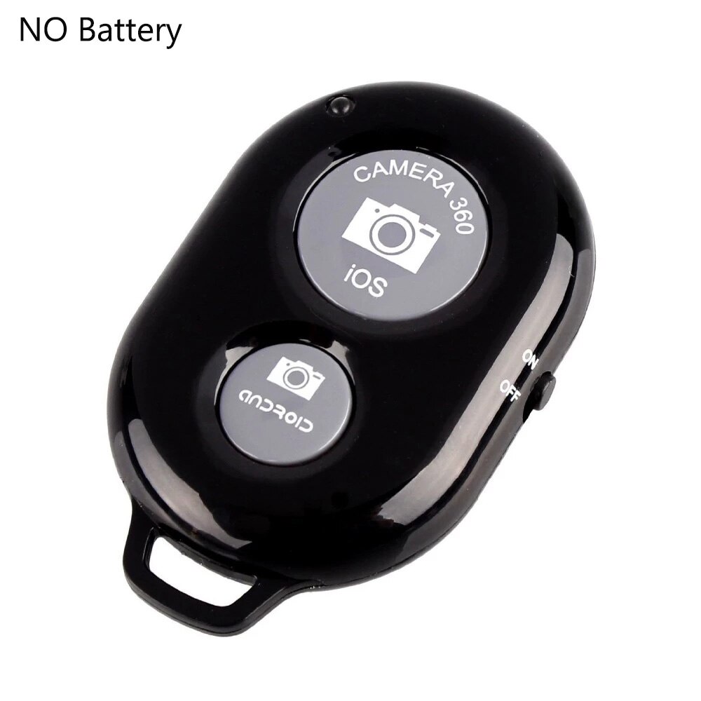 Wireless Bluetooth Remote Control Camera Shutter Release Selfie Button Controller Self-Timer Clicker for iOS Android Devices: Black no battery