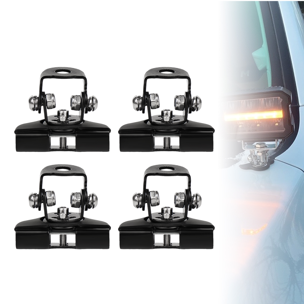 Soporte de montaje de luz de trabajo LED, abrazadera para todoterreno, SUV, ATV, 4WD, Universal, 4x4, accesorios para automóvil, soporte de foco