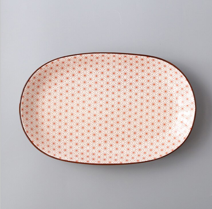 30*19.2cm 12 Inch Fish Dish Underglaze Color Home Dish Plate Hotel Ceramic Plate For Kitchen Tableware: 10