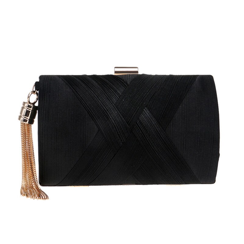 Luxe handtassen damestassen schoudertas kunstleer ketting avond clutch messenger crossbody tassen voor vrouwen: Zwart