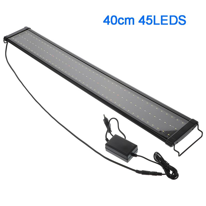 30-120cm LED Aquarium Light Multi-Color Full Spectrum Slim Fish Tank Aquatic Plant LandscapingMarine Grow Lighting Lamp EU PLUG: 40cm-EU PLUG