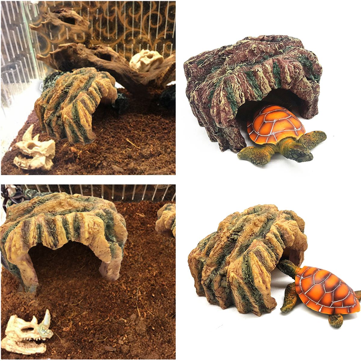 Turtle Terrace Turtles Reptiles Basking Climbing Platform Terrace Resin Hiding Cave Aquarium Ornament Turtle Terraces