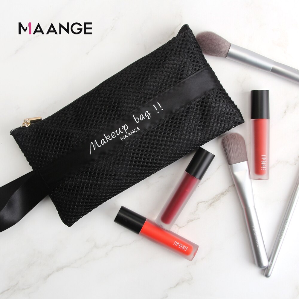 1 stk makeup børste taske bærbar kosmetik rejse børster holder etui skønhed børste taske med lynlås taske makeup værktøjer