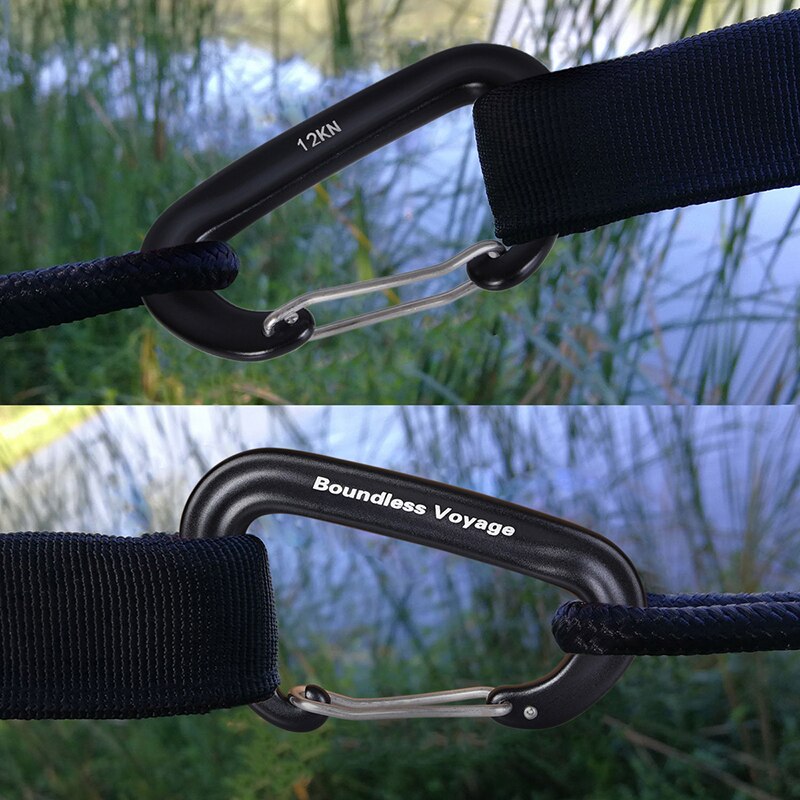 Boundless voyage aluminium legering d-type karabijnhaken met haakvergrendeling voor hangmatten in de buitenlucht, klimmen en kamperen