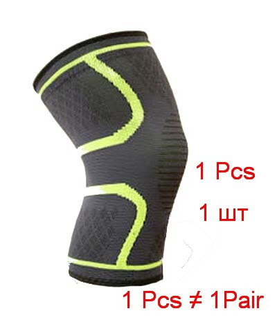 1 st cykling knäskydd för fitness basket volleyboll cykel sport knä stöd stöd gym knäskydd kompressionsskydd ärm: Svartgrön / Xl