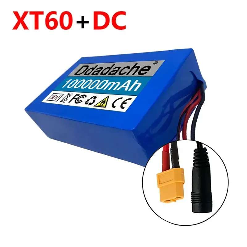 36V 100Ah 10S2P 18650 Lithium Battery Pack 550W 38000mAh 42V Cooter Vehicle Ultra Thin Portable Battery with BMS: Pink