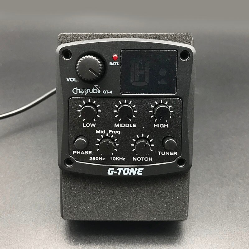 Cherub G-Tone GT-6/5/4/3 3Band 4-Band Akoestische Gitaar Equalizer Met Tuner Guitarra voorversterker Piezo Pickup Voor Folk Ukulele