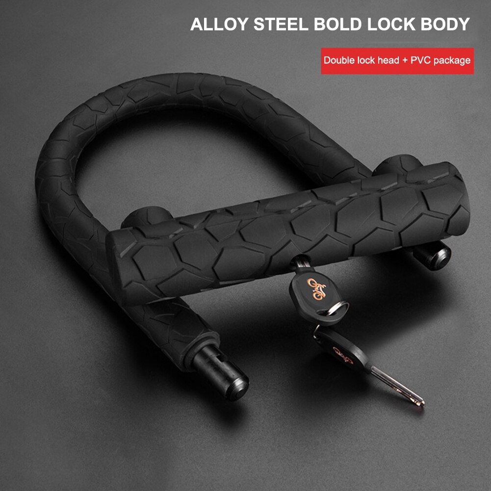 uniwersalny Góra MTB koło rowerowe blokada z 2 kluczami zabezpieczenie przed kradzieżą przenośne zabezpieczenie skuter motocyklowy U Zamek akcesoria rowerowe