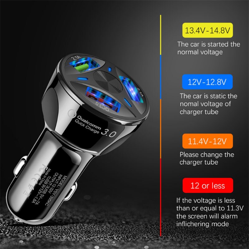 UTBVO 3 Ports USB 7A Fast Car Charger Quick Charge 3.0 Car Cigarette Lighter For Samsung Huawei Xiaomi iPhone Car Adapter QC 3.0