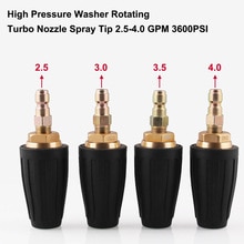 High Pressure Cleaner 3600PSI Spiral Nozzle 360 Degree Rotation Turbine Nozzle Foam Nozzle for High Pressure Foam Car Washer