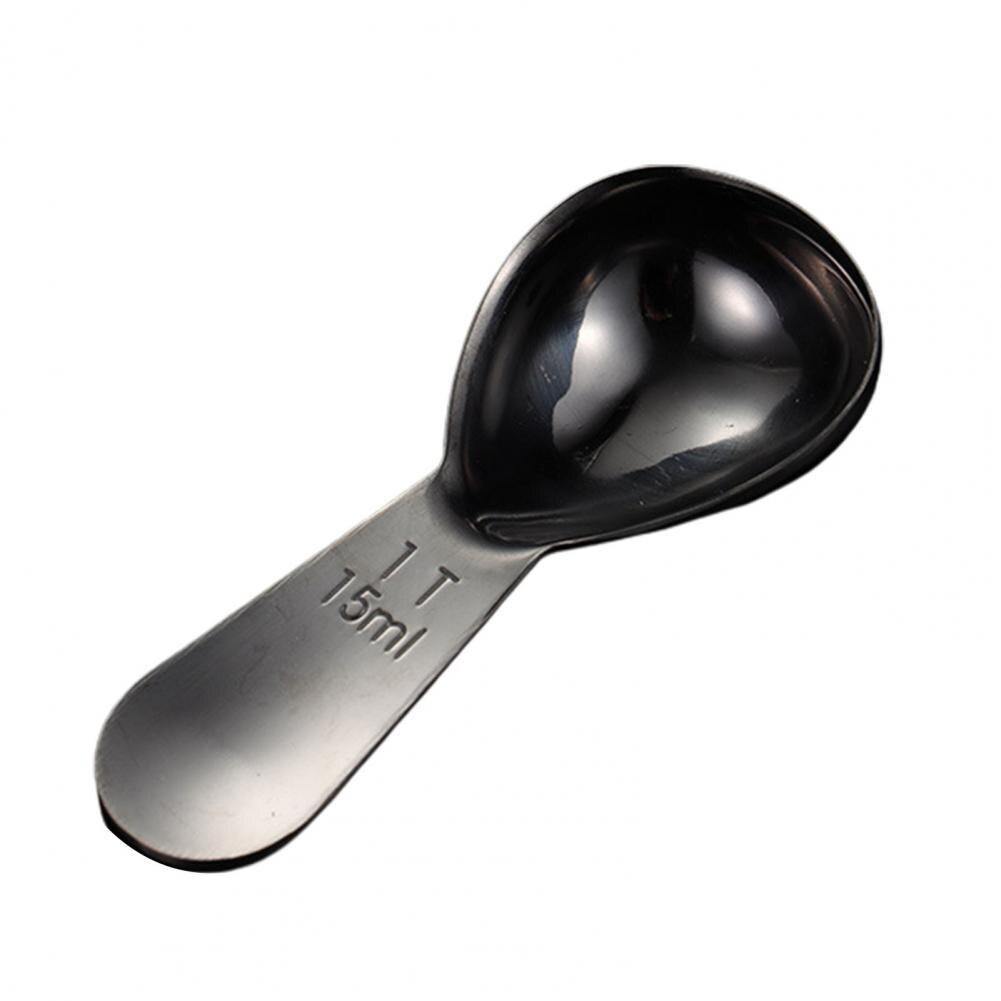 15/30ml Messlöffel Tragbare Edelstahl Sauerei Esslöffel Milchpulver Messlöffel Tee Kaffee Getreide Scoop: L 30ml / Schwarz