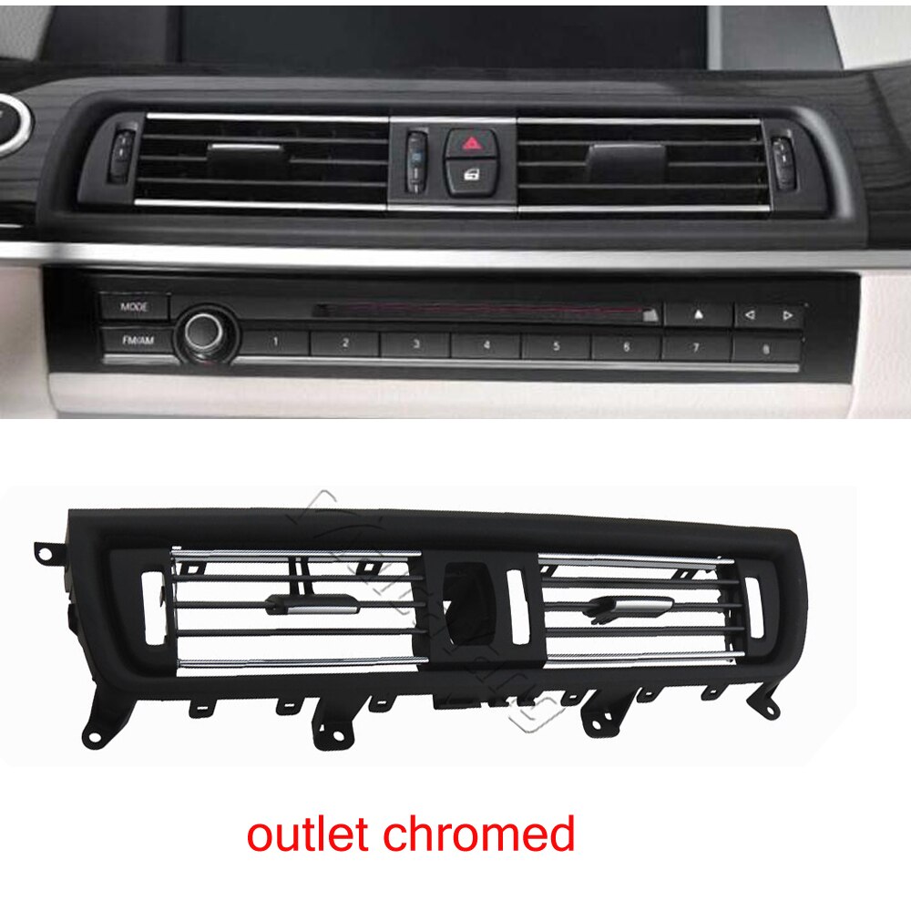 2 Styles Front Console Grill Dash AC Air Conditioner Vent For BMW F10 F11 F18 520i 523i 525i 528i 535i 64229166885: With Chrome