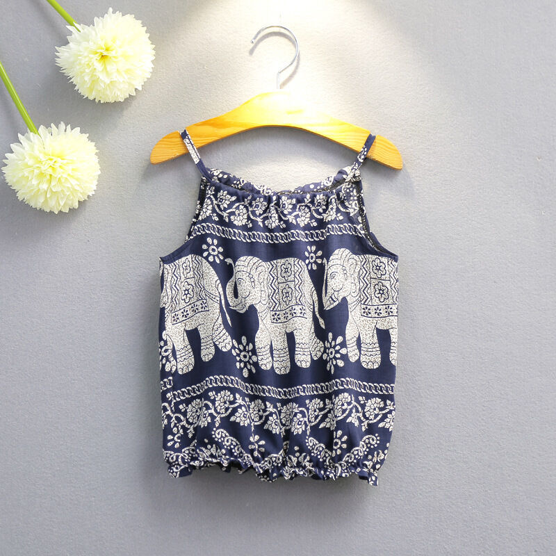 2019 Vestiti del bambino di Estate 2Pcs Set Del Bambino Del Bambino Della Ragazza Elefante Abiti Magliette E Camicette Della Maglia + Pantaloni Larghi Folk-custom vestiti di stile