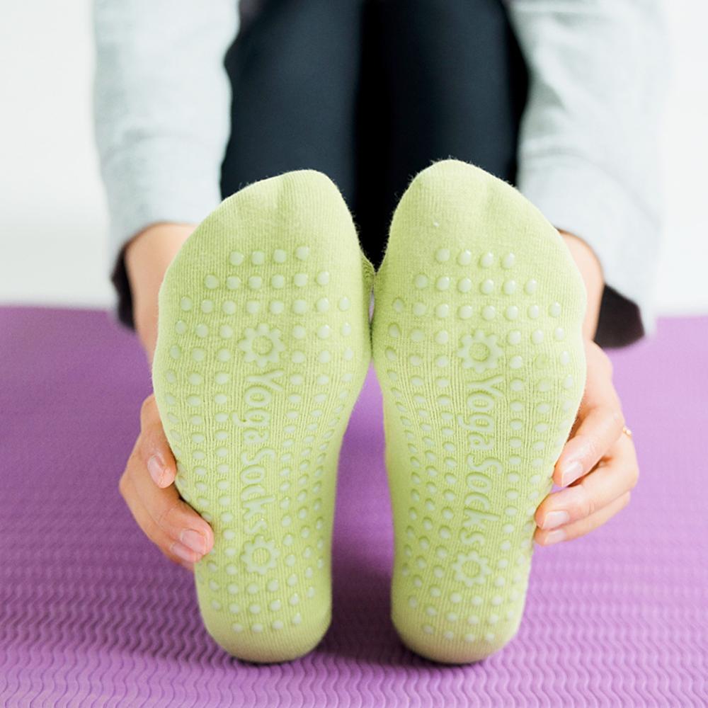 Sportsocken aus gekämmter baumwolle, tanzsocken mit neckholder, rutschfest, pilates-fitness