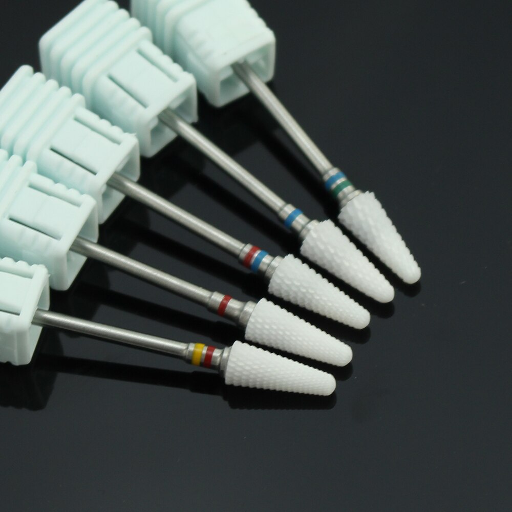 1 stücke Weiß Rosa Keramik Nagel Bohrer Fräsen Cutter für Manikübetreffend Elektrische Bohrer Zubehör Dreh Grat Manikübetreffend Bits Mühlen Werkzeug
