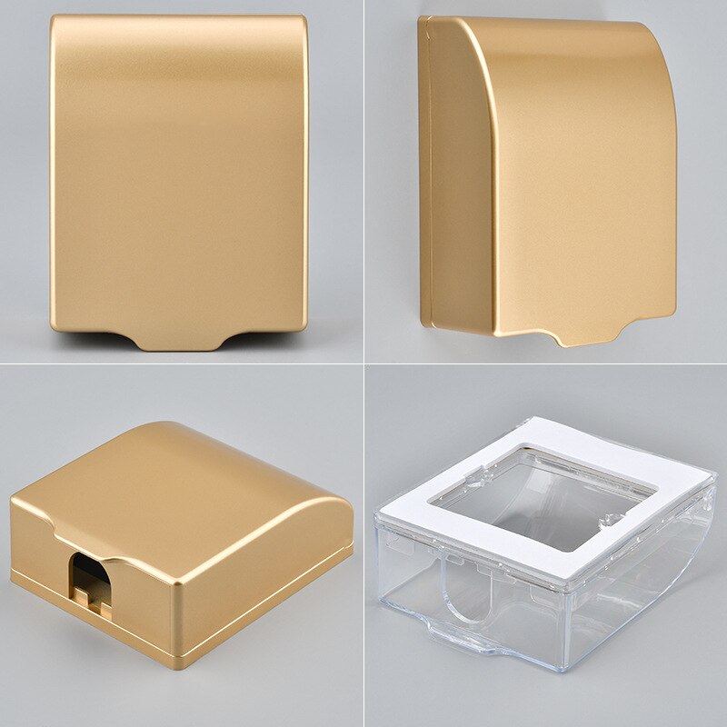 Type 86 switch socket waterproof protective cover 3D Wall Stickers gold switch sticker Kitchen bathroom toilet socket cover