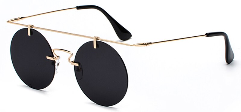 Peekaboo retro runde sonnenbrille männer randlose Gold schwarz gelb frauen rot linse sonnenbrille unisex Jahrgang flache oben metall